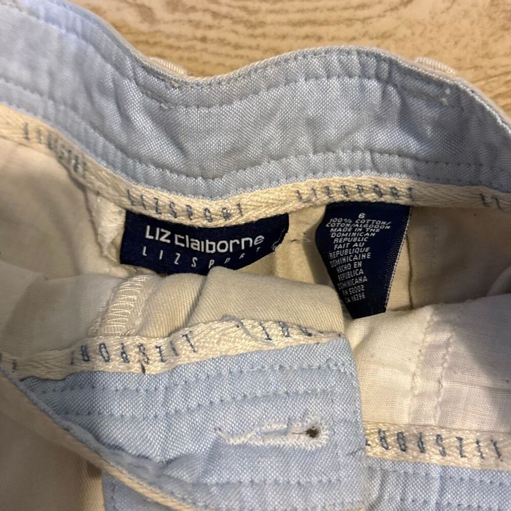 Liz Claiborne LizSport high-waisted shorts size 6, vintage pleated khaki 100% co - Picture 4 of 8